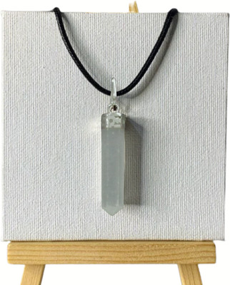 EXCEL Selenite Bullet Typed Crystal Healing Pendant Silver Capped Quartz Stone Pendant