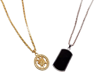 HEM RUPA Exquisite Locket and Chain Designs for Men, Boys, Women and Girls Gold-plated Brass, Metal Locket Set
