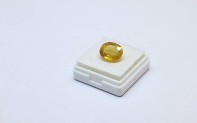 Gopalgems Yellow Sapphire Pukhraj 4.5 RATTI Certified Energized Loose Gemstone Enamel Stone