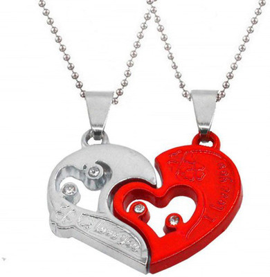 m a enterprises Rhodium Stainless Steel Pendant Set