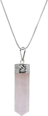 Divinity Healing Rose Quartz Certified Unisex Pendant Locket with German Silver Metal Chain Stone Pendant