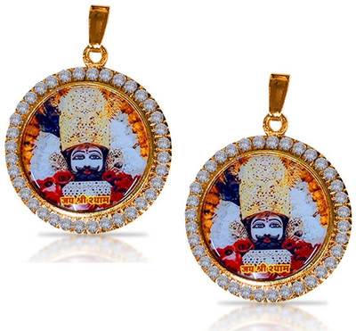 Uniqon (Set Of 2) Diamond Nug God Jai Shri Baba Khatu Shyam/Barbarika Ji Locket Pendant Plastic Pendant