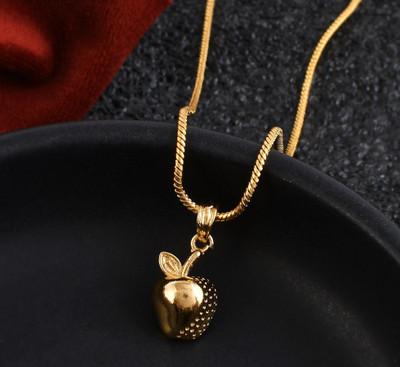 NAVYA ART JPR Gold Plated Brass Pendant With Gold Plated Chain For Men Boys Girls Women Gold-plated Brass Locket Set
