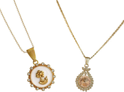 HEM RUPA Exquisite Locket and Chain Designs for Men, Boys, Women and Girls Gold-plated Metal, Metal Locket Set