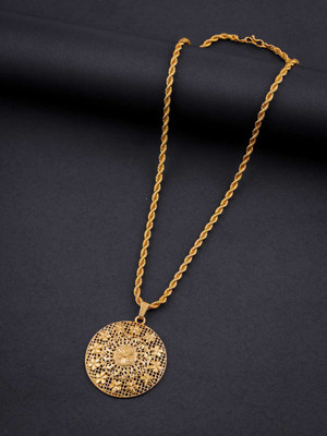 Divastri Gold Plated chian and pendant set Gold-plated Brass Pendant Set
