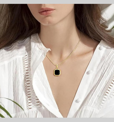 Fab Creations Square Pendant for Men and Women Stainless Steel__F131 Gold-plated Alloy Pendant Set