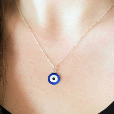 m a enterprises F 54_JS eviil-eye pendant Silver Stone Pendant Set