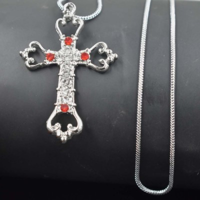 AFH Jesus Crucifix Cross INRI Cross with Snake Chain Pendnet for Men and Women Metal Pendant