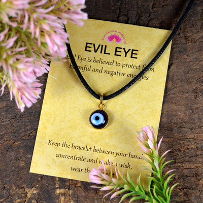 CRYSTU Golden Evil Eye Round Protection Pendant For Unisex By Reiki/Vastu Experts Crystal, Beads Crystal, Stone Pendant