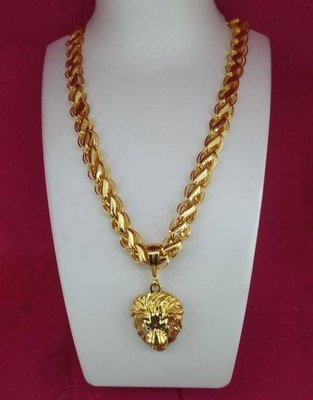 Chabhavi 1 gram Pendant set With chain “20” Inches for man and boy New design new year Gold-plated Plated Copper Chain Set