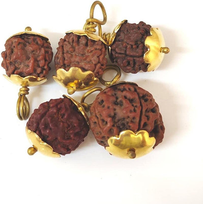 Rudraksham 4 Mukhi 10 pcs Natural Nepali Pendant For Unisex ( Set Of 10) Wood Pendant Set