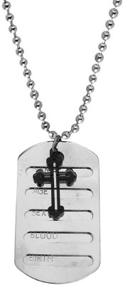 Sullery Religious Lord Jesus Cross Milatry Name Tag Locket Pendant Necklace Sterling Silver Stainless Steel Pendant