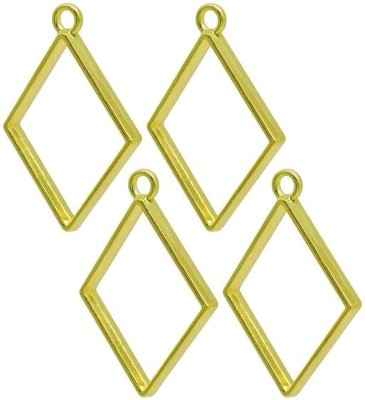 BanteyBanatey Golden Kite Shape Open Back Bezels, Frame Pendants Pack of 4 pcs Metal Pendant