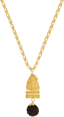 Charms Om Shiva Inspired Panch Mukhi Rudraksh Gold-plated Alloy Locket Set