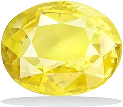 ARSUVI Pukhraj Original 5.25 Ratti 4.72 Carat Certified AAAA+ Genuine Gemstone Yellow Sapphire Stone