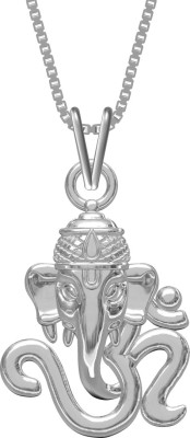 ZALKARI 925 Sterling Silver OM Idol Ganesha God Pendant for mens & womens Rhodium Sterling Silver Locket