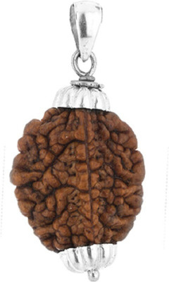 DIVINE SOUVENIRS Natural Certified Two Mukhi Rudraksha Beads Pendent Beads Wood Pendant