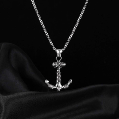 ringzinnie Silver Pendant for Men and Women Stylish Biker/Party Wear Locket Rhodium Stainless Steel Pendant