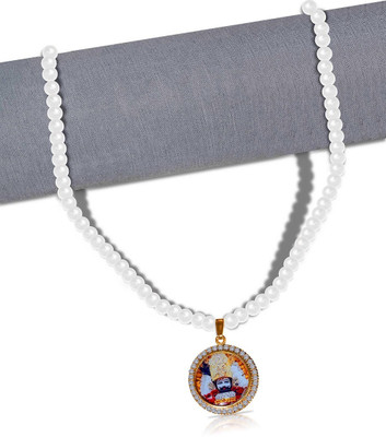 Adhvik JAR0545-03 Jai Shri Baba Khatu Shyam/Barbarika Ji Locket Pendant Beads/Moti Mala Stainless Steel Pendant Set