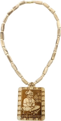 Tigeto Bageshwar dham locket with Tulsi mala zero size natural wood Wood