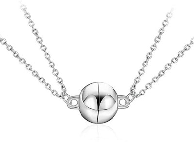 house of common Couple Special Premium Round Ball Love Pendant Set Boyfriend and Girlfriend . Stainless Steel Pendant Set