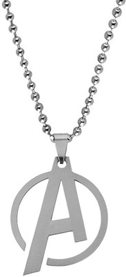 Shiv Jagdamba English Alphabet Initial Charms Letter Initial A Pendant Necklace Chain Sterling Silver Stainless Steel Pendant