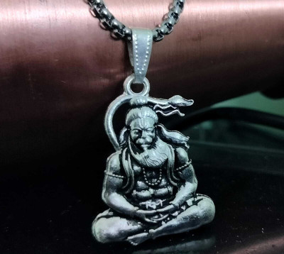 Animated gold plated Hanuman bajrangbali balaji locket chain for boy/men &girls/women Gold-plated Stainless Steel Locket Set