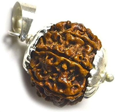 Madhur Creation 5 Mukhi Rudraksha Five Face Rudraksha Original Nepali Bead Metal Cap Wood Pendant
