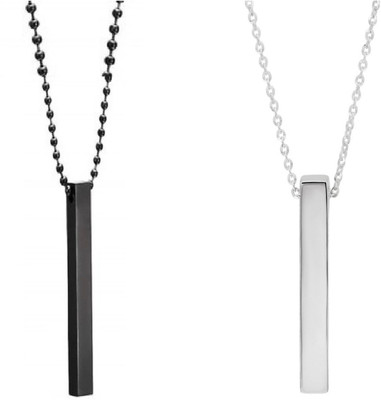 m a enterprises F 429_new_JSE-bar combo blk slvr KI41_431 Stone Pendant Set
