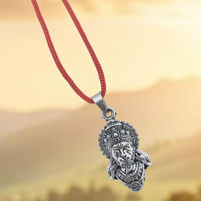 Green Ellegent Shree ram Jaap HanumanJi locket for boys With Dagha Best Gift to Loved Ones Silver Brass, Alloy Locket Set