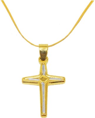 M Men Style Christmas Gifts Religious Jewelry Christian Catholic Cross With Chain Gold-plated Brass, Stainless Steel