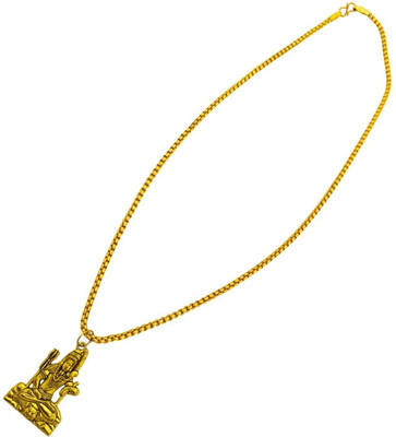 HAPPY CREATION Shiv Trishul OM locket for boys With Chain Best Gift to Loved Ones Gold-plated Brass, Alloy Pendant Set