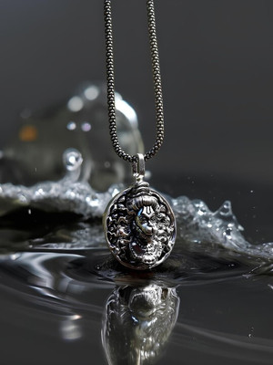Animated Men's Silver Plated Chain with Hanuman Pendant Silver Stainless Steel Pendant Set