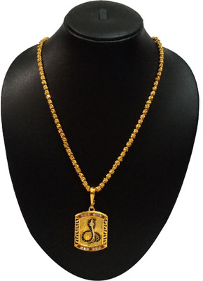 Aviate Goga Snake SQUARE & CHANDRAMUKHI - 501 Gold-plated Diamond Alloy Pendant Set