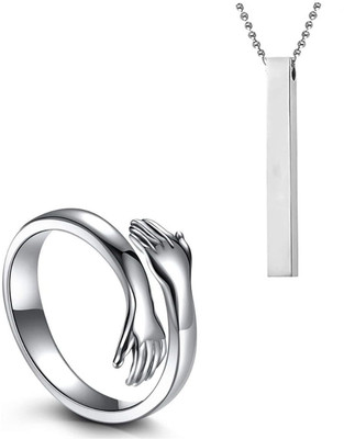 m a enterprises C 501_new_JSE-silver bar +hug_566 Silver Stone Pendant Set