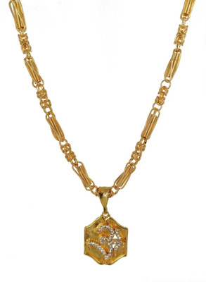 Pihoo Enterprise OM GOLDEN & S SPRING (CHAIN) Gold-plated Diamond Alloy Pendant Set