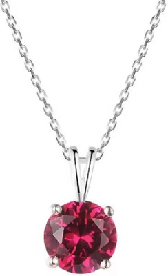 Gemzonite Natural Ruby Pendant A+ Quality Gemstone For Men & Women Ruby Brass Locket Set
