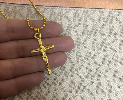 pompeo Golden Locket with Golden Ball Chain for Boys, Girls, Men and Women Gold-plated Alloy Locket Set