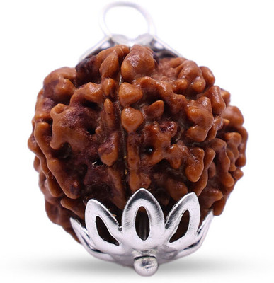 BHAGYA G 8 Mukhi Rudraksha Original Nepali Bead Silver Coated Pendant for Mala Pooja Beads Wood