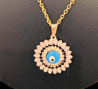 TODANI JEMS Evil Eye Locket Gold-plated Cubic Zirconia Alloy Pendant Set
