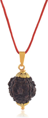 Admier 5 Mukhi Nepali Rudraksha Pendant fIVE Faced Rudraksha Natural & Certified Gold-plated Alloy Pendant