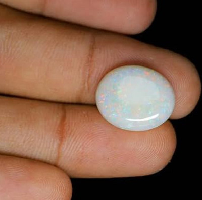 SIDHGEMS 11.25 Ratti 10.00 Crt Opal Stone Certified Natural White Astrological Australian Opal Stone
