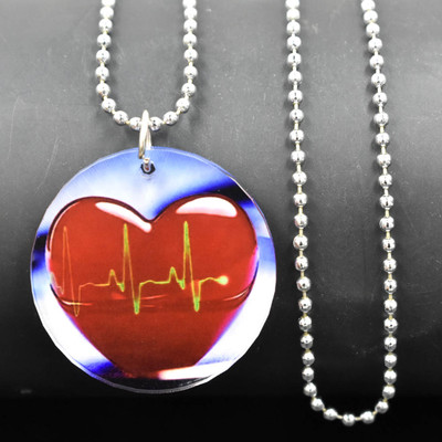 Abhiora Fashion Love Red Heart Lifeline Bead Chain Religious Pendant for Men and Women Acrylic Pendant