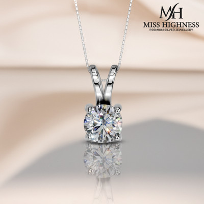 Miss Highness Rhodium Cubic Zirconia Sterling Silver Pendant