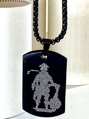 Kalaficial Black Stainless Steel Hanuman Chalisa Pendant Necklace – Laser Lord Hanuman Black Silver Stainless Steel Locket