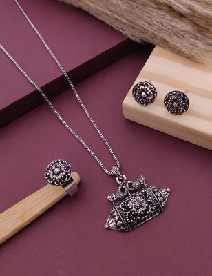 SHIVAY FASHION HUB Alloy Gold-plated Silver Jewellery Set(Pack of 1)