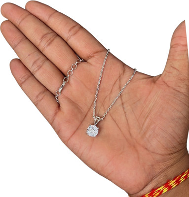 Charms Charms White Solitaire Silver Plated Pendant Alloy Locket Set