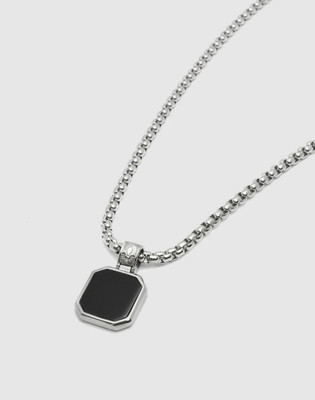 JRISSY Silver Link Chain With Pendent black Silver Alloy Locket