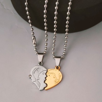Sullery Valentine Kissing Couple Pendants Gold-plated Alloy Pendant