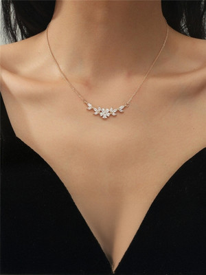 KARAMNATH American diamond locket chain necklace for girl And women Gold-plated Diamond Brass Pendant